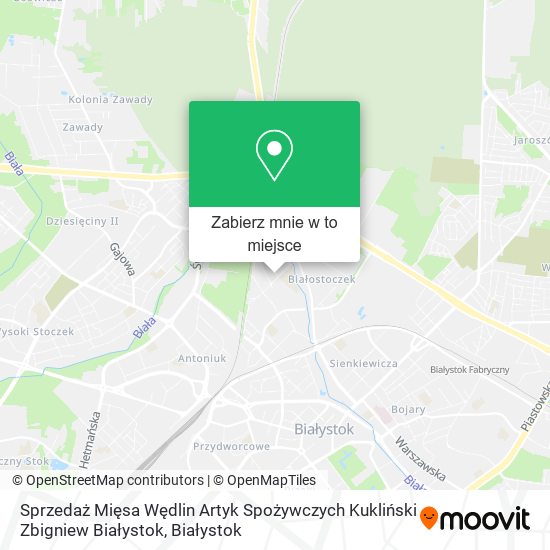 Mapa Sprzedaż Mięsa Wędlin Artyk Spożywczych Kukliński Zbigniew Białystok