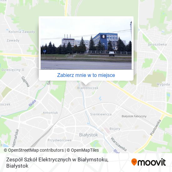 Mapa Zespół Szkół Elektrycznych w Białymstoku