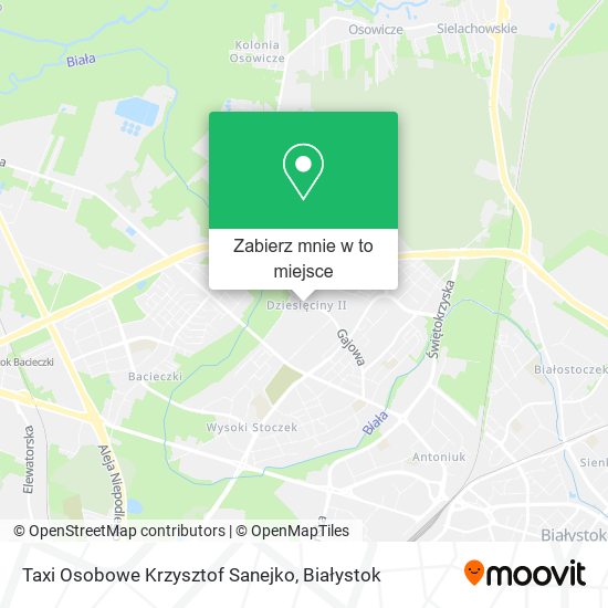 Mapa Taxi Osobowe Krzysztof Sanejko