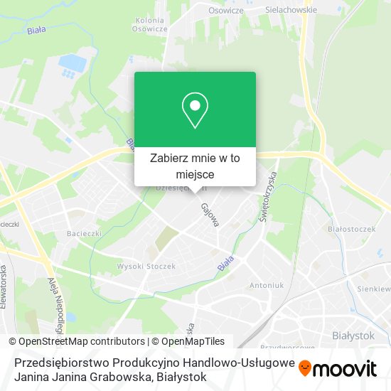 Mapa Przedsiębiorstwo Produkcyjno Handlowo-Usługowe Janina Janina Grabowska