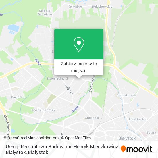 Mapa Usługi Remontowo Budowlane Henryk Mieszkowicz - Bialystok