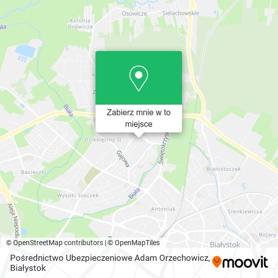 Mapa Pośrednictwo Ubezpieczeniowe Adam Orzechowicz