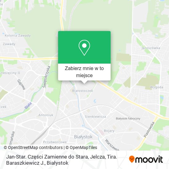 Mapa Jan-Star. Części Zamienne do Stara, Jelcza, Tira. Baraszkiewicz J.