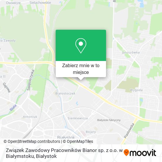 Mapa Związek Zawodowy Pracowników Bianor sp. z o.o. w Białymstoku