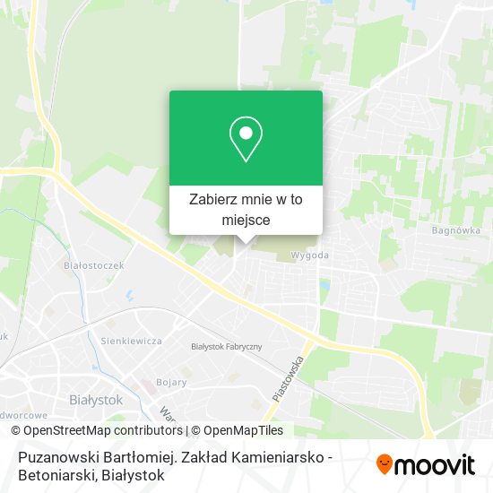 Mapa Puzanowski Bartłomiej. Zakład Kamieniarsko - Betoniarski
