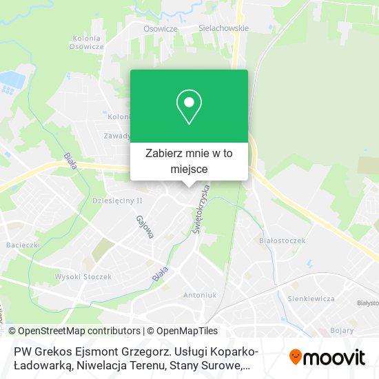 Mapa PW Grekos Ejsmont Grzegorz. Usługi Koparko-Ładowarką, Niwelacja Terenu, Stany Surowe