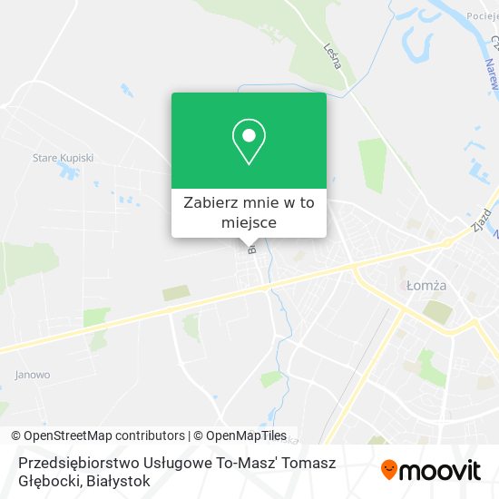 Mapa Przedsiębiorstwo Usługowe To-Masz' Tomasz Głębocki