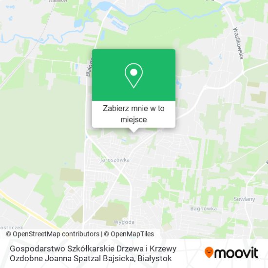 Mapa Gospodarstwo Szkółkarskie Drzewa i Krzewy Ozdobne Joanna Spatzal Bajsicka