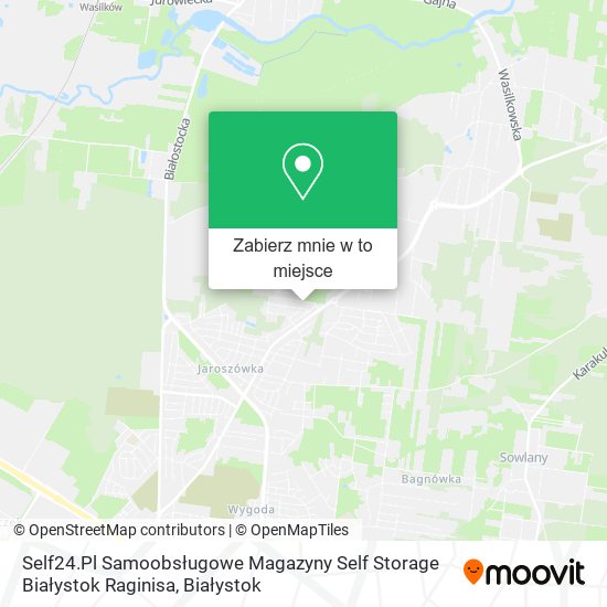 Mapa Self24.Pl Samoobsługowe Magazyny Self Storage Białystok Raginisa