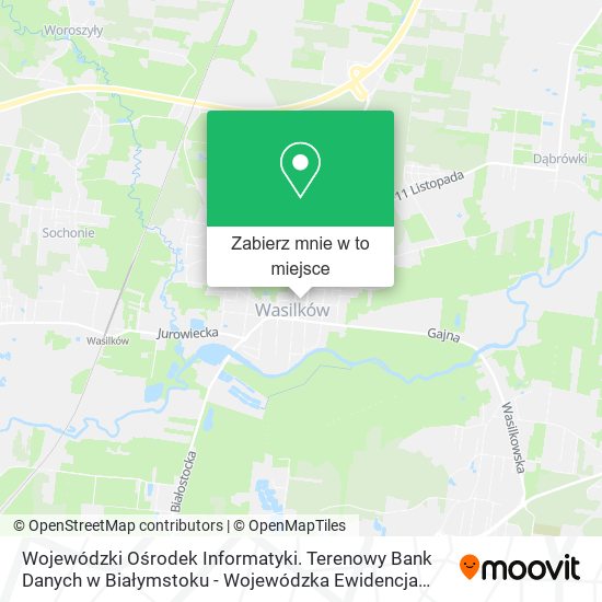 Mapa Wojewódzki Ośrodek Informatyki. Terenowy Bank Danych w Białymstoku - Wojewódzka Ewidencja Pojazdów