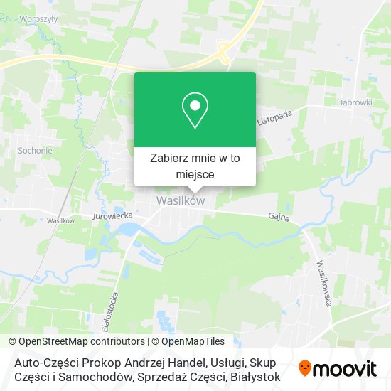 Mapa Auto-Części Prokop Andrzej Handel, Usługi, Skup Części i Samochodów, Sprzedaż Części