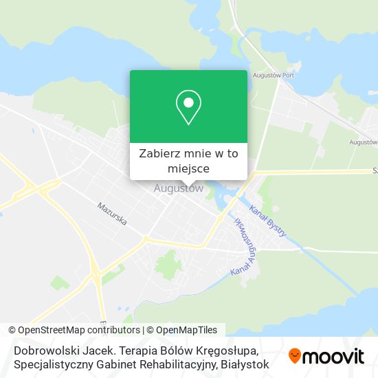 Mapa Dobrowolski Jacek. Terapia Bólów Kręgosłupa, Specjalistyczny Gabinet Rehabilitacyjny