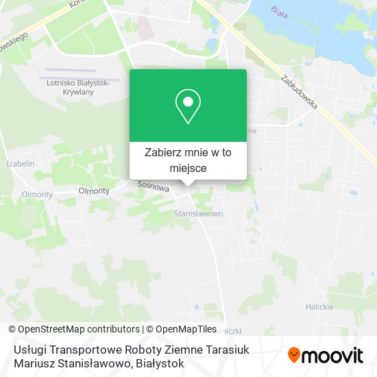 Mapa Usługi Transportowe Roboty Ziemne Tarasiuk Mariusz Stanisławowo