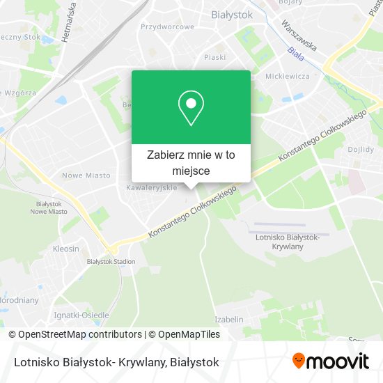 Mapa Lotnisko Białystok- Krywlany