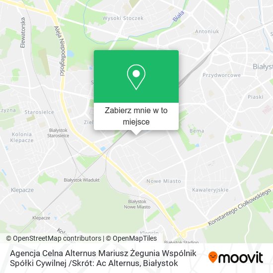 Mapa Agencja Celna Alternus Mariusz Żegunia Wspólnik Spółki Cywilnej /Skrót: Ac Alternus