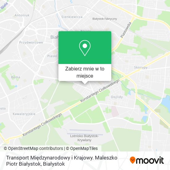 Mapa Transport Międzynarodowy i Krajowy. Maleszko Piotr Białystok