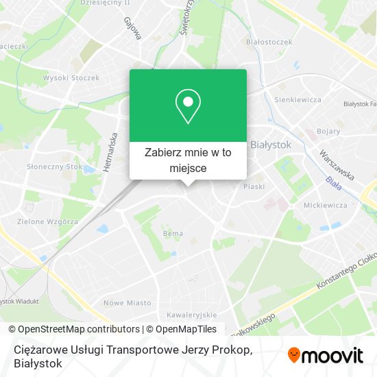 Mapa Ciężarowe Usługi Transportowe Jerzy Prokop