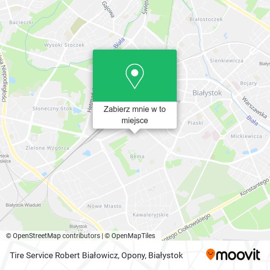 Mapa Tire Service Robert Białowicz, Opony