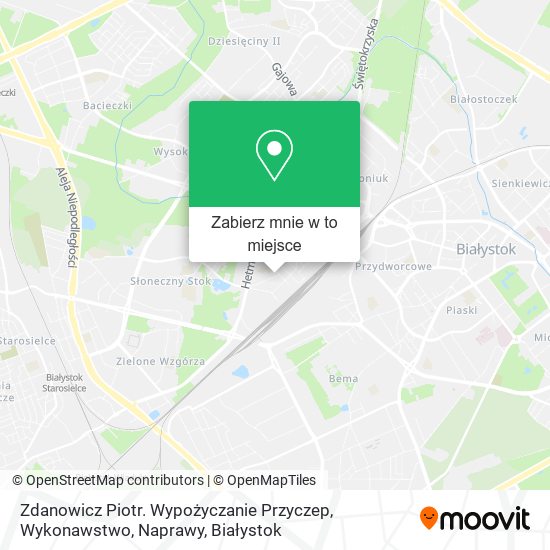 Mapa Zdanowicz Piotr. Wypożyczanie Przyczep, Wykonawstwo, Naprawy