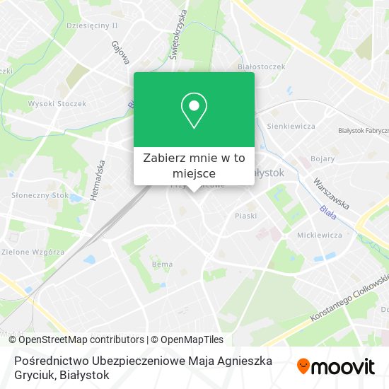 Mapa Pośrednictwo Ubezpieczeniowe Maja Agnieszka Gryciuk