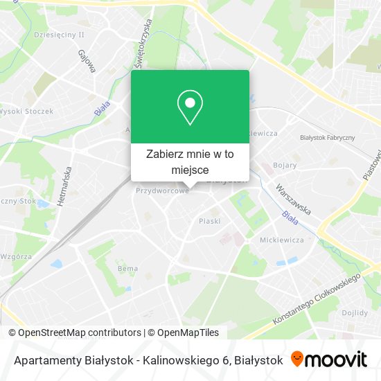 Mapa Apartamenty Białystok - Kalinowskiego 6