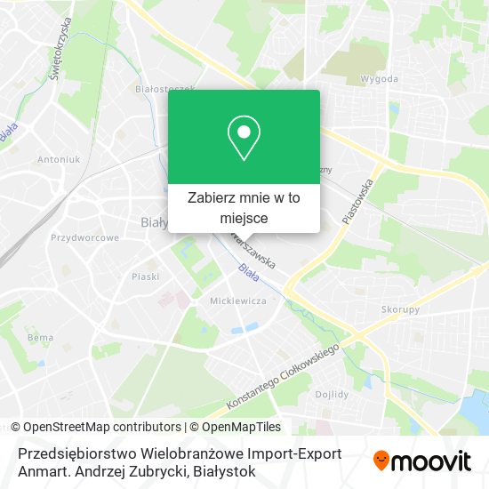 Mapa Przedsiębiorstwo Wielobranżowe Import-Export Anmart. Andrzej Zubrycki