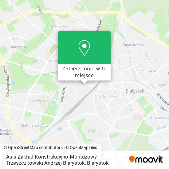 Mapa Asis Zakład Konstrukcyjno-Montażowy. Trzeszczkowski Andrzej Białystok