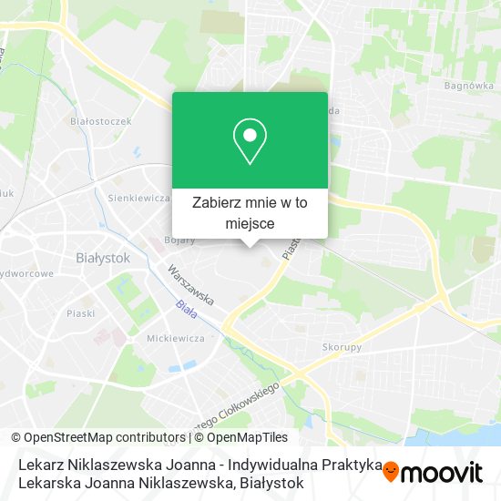 Mapa Lekarz Niklaszewska Joanna - Indywidualna Praktyka Lekarska Joanna Niklaszewska
