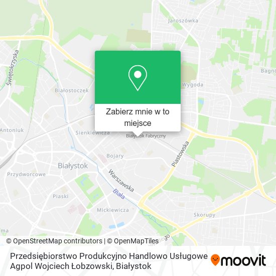 Mapa Przedsiębiorstwo Produkcyjno Handlowo Usługowe Agpol Wojciech Łobzowski