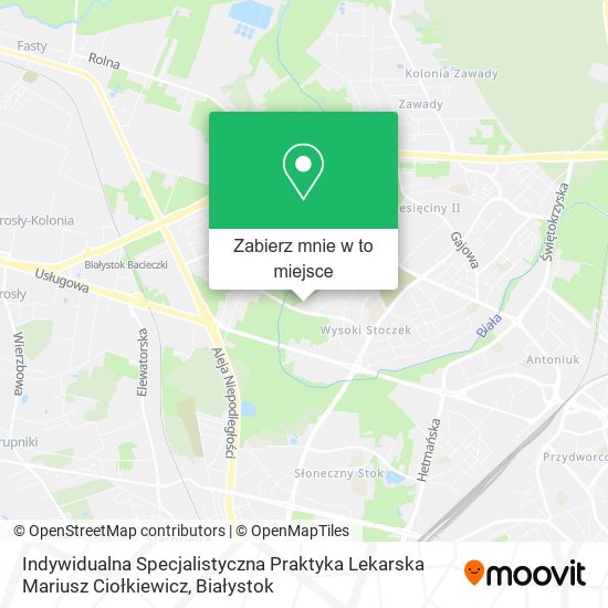 Mapa Indywidualna Specjalistyczna Praktyka Lekarska Mariusz Ciołkiewicz