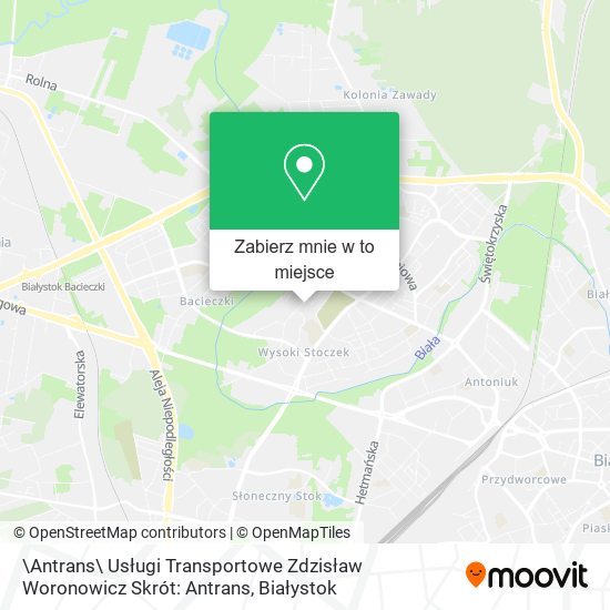 Mapa \Antrans\ Usługi Transportowe Zdzisław Woronowicz Skrót: Antrans