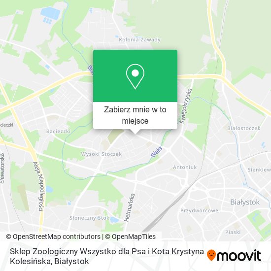 Mapa Sklep Zoologiczny Wszystko dla Psa i Kota Krystyna Kolesińska