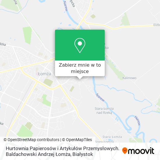 Mapa Hurtownia Papierosów i Artykułów Przemysłowych. Baldachowski Andrzej Łomża