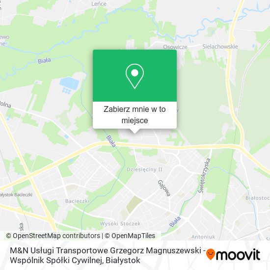 Mapa M&N Usługi Transportowe Grzegorz Magnuszewski - Wspólnik Spółki Cywilnej
