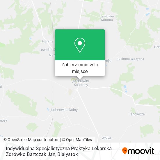 Mapa Indywidualna Specjalistyczna Praktyka Lekarska Zdrówko Bartczak Jan