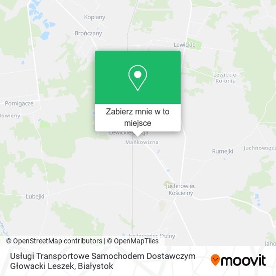Mapa Usługi Transportowe Samochodem Dostawczym Głowacki Leszek