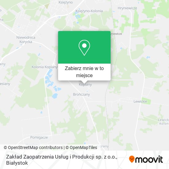 Mapa Zakład Zaopatrzenia Usług i Produkcji sp. z o.o.