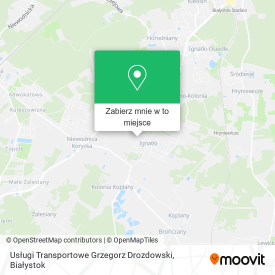 Mapa Usługi Transportowe Grzegorz Drozdowski