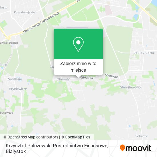 Mapa Krzysztof Palczewski Pośrednictwo Finansowe