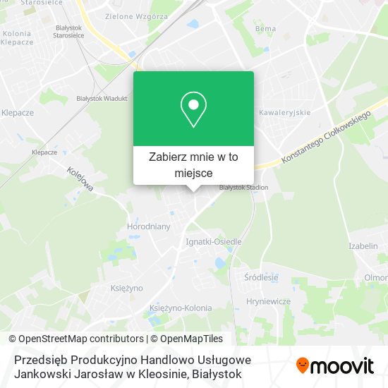 Mapa Przedsięb Produkcyjno Handlowo Usługowe Jankowski Jarosław w Kleosinie