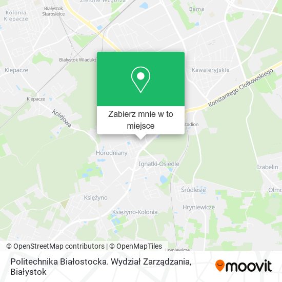 Mapa Politechnika Białostocka. Wydział Zarządzania