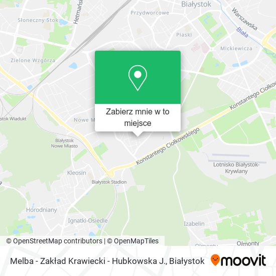 Mapa Melba - Zakład Krawiecki - Hubkowska J.