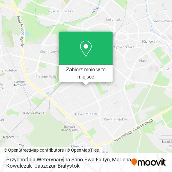 Mapa Przychodnia Weterynaryjna Sano Ewa Faltyn, Marlena Kowalczuk- Jaszczur