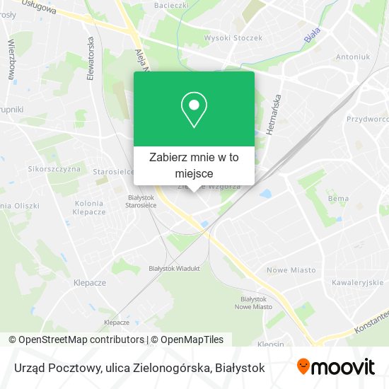 Mapa Urząd Pocztowy, ulica Zielonogórska