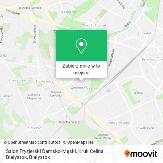 Mapa Salon Fryzjerski Damsko-Męski. Kruk Celina Białystok