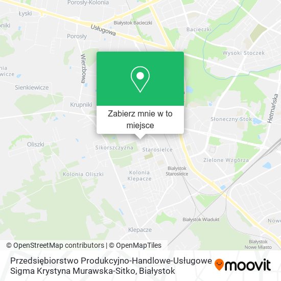Mapa Przedsiębiorstwo Produkcyjno-Handlowe-Usługowe Sigma Krystyna Murawska-Sitko