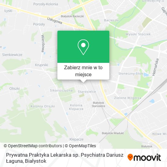 Mapa Prywatna Praktyka Lekarska sp. Psychiatra Dariusz Łaguna