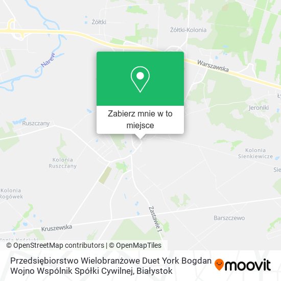 Mapa Przedsiębiorstwo Wielobranżowe Duet York Bogdan Wojno Wspólnik Spółki Cywilnej