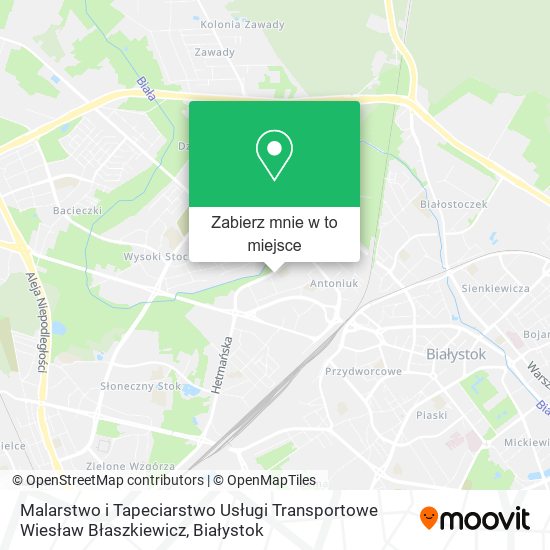 Mapa Malarstwo i Tapeciarstwo Usługi Transportowe Wiesław Błaszkiewicz