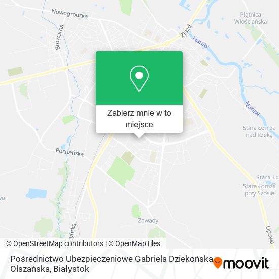 Mapa Pośrednictwo Ubezpieczeniowe Gabriela Dziekońska Olszańska